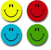 Large Smiles Colored Stickers